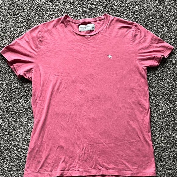 Abercrombie Fitch T-Shirt Mens L Pink Short Sleeve Shirt - Picture 1 of 6